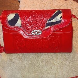 Western leather rose and horse purse! Made in Mexico. HAND TOOLED